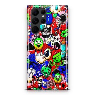 Doodle Mini Monster Collage Samsung Galaxy S25 / S25 Plus / S25 Ultra 3D Case