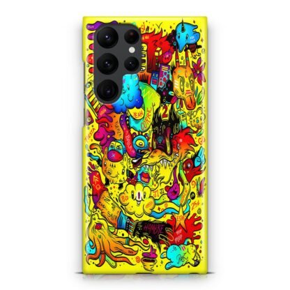 Doodle Yellow Collage Samsung Galaxy S25 / S25 Plus / S25 Ultra 3D Case