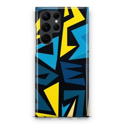 Graffiti Pattern Yellow Blue Samsung Galaxy S25 / S25 Plus / S25 Ultra 3D Case