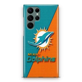 Miami Dolphins Blue Orange Logo Samsung Galaxy S23 / S23 Plus / S23 Ultra / S23 FE 3D Case