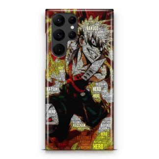 My Hero Academia Bakugo Text Collage Samsung Galaxy S25 / S25 Plus / S25 Ultra 3D Case