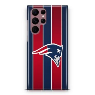 New England Patriots Red Blue Stripe Samsung Galaxy S22 / S22 Plus / S22 Ultra 3D Case