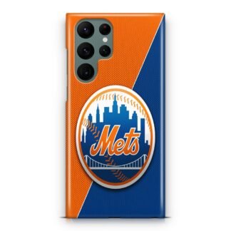 New York Mets Carbon Logo Samsung Galaxy S23 / S23 Plus / S23 Ultra / S23 FE 3D Case
