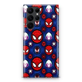 Spider Man Into The Spider Verse Logo Collage Samsung Galaxy S25 / S25 Plus / S25 Ultra 3D Case