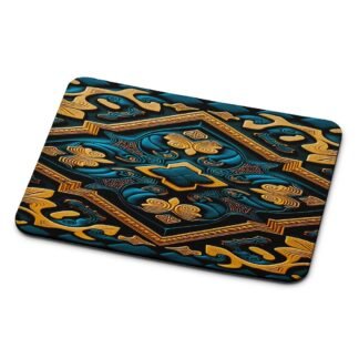 Abstract Celtic Art Blue Gold Mouse Pad