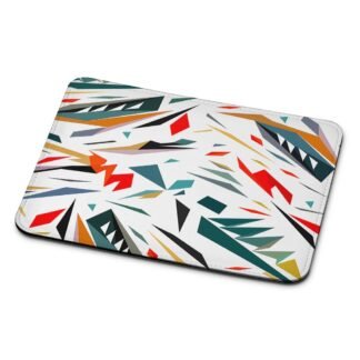 Abstract Shatter White Color Mouse Pad
