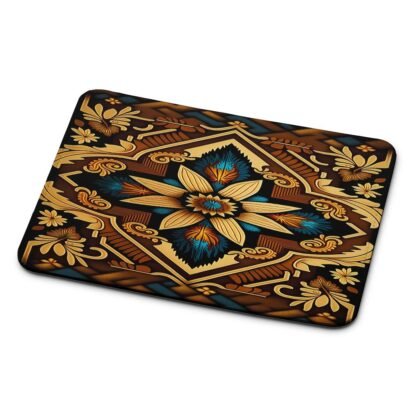 Abstract Tribal Brown Flower Mouse Pad