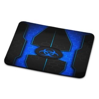 Biohazard Blue Pattern Cover Mouse Pad