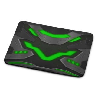 Black Armor Shield Green Neon Mouse Pad