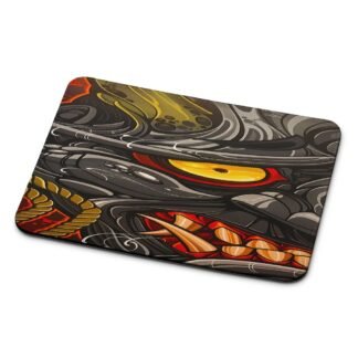 Black Demon Monster Face Mouse Pad