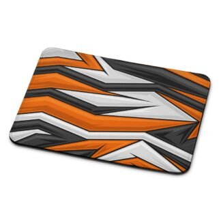 Black Orange Zig Zag Pattern Mouse Pad