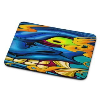 Blue Demon Oni Face Mouse Pad