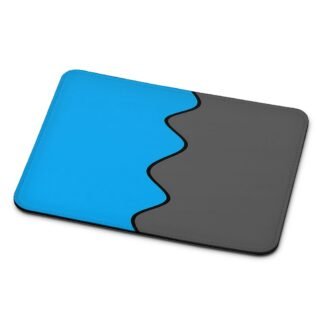 Blue Grey Wave Split Mouse Pad