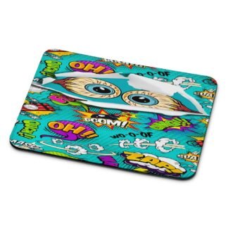 Boom Wooof Doodle Collage Mouse Pad