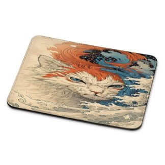 Cat Wave Art Cover Mouse Pad