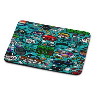 Characters Icons Collage Mouse Pad