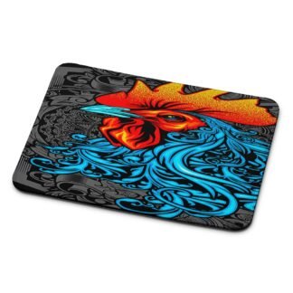 Chicken Rooster Red Blue Art Mouse Pad