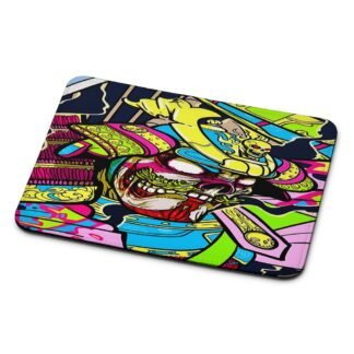 Colorful Skull Samurai Mouse Pad