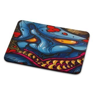 Demon Monster Blue Fangs Mouse Pad