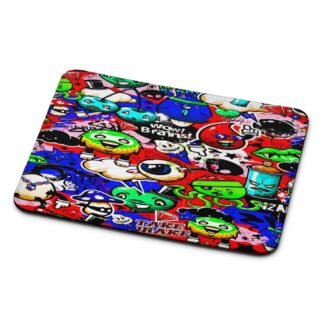 Doodle Mini Monster Collage Mouse Pad