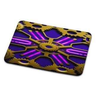Gear Steampunk Purple Neon Mouse Pad
