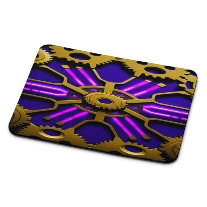 Gear Steampunk Purple Neon Mouse Pad