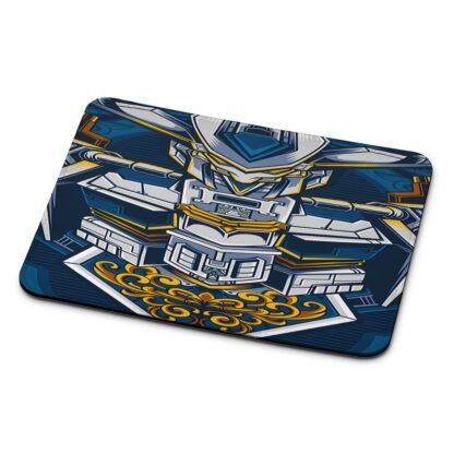 Mecha Torso Armor Gold Blue Mouse Pad