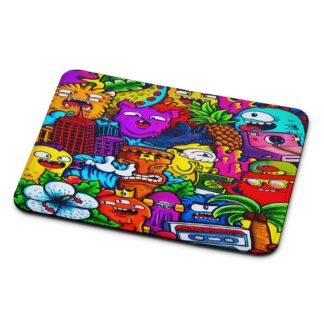 Mini Monster Doodle Collage Mouse Pad