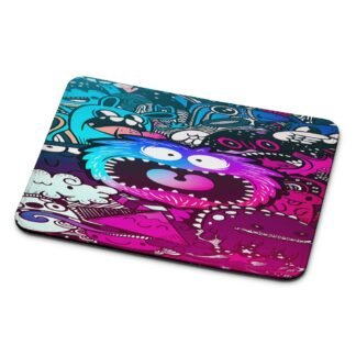 Mini Monster Scream Doodle Collage Mouse Pad