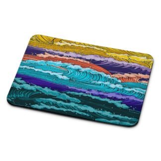 Multi Wave Colorful Art Mouse Pad