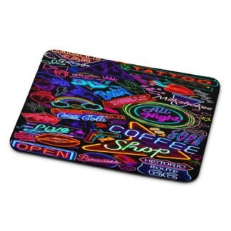 Neon Night City Logo Mouse Pad