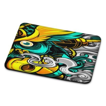 Owl Yellow Green Smoke Mouse Pad