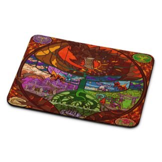 Red Dragon World Tree Mosaic Mouse Pad