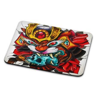 Samurai Tiger Skull Mouse Pad