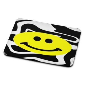 Smile Emoji Black White Pattern Mouse Pad