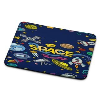 Space Dark Blue Doodle Mouse Pad