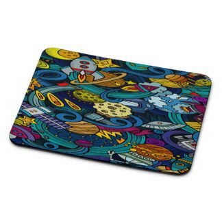 Space Planet Doodle Mouse Pad