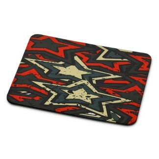 Star Red Black Mural Art Collage Mouse Pad