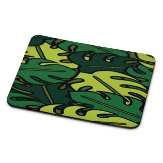 Tropical Plant Leaf Collage Mouse Pad