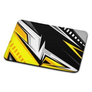 White Yellow Blitz Pattern Cover Mouse Pad